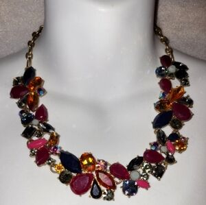 J. Crew Fruit Salad Jewel Tones Crystal Statement Necklace